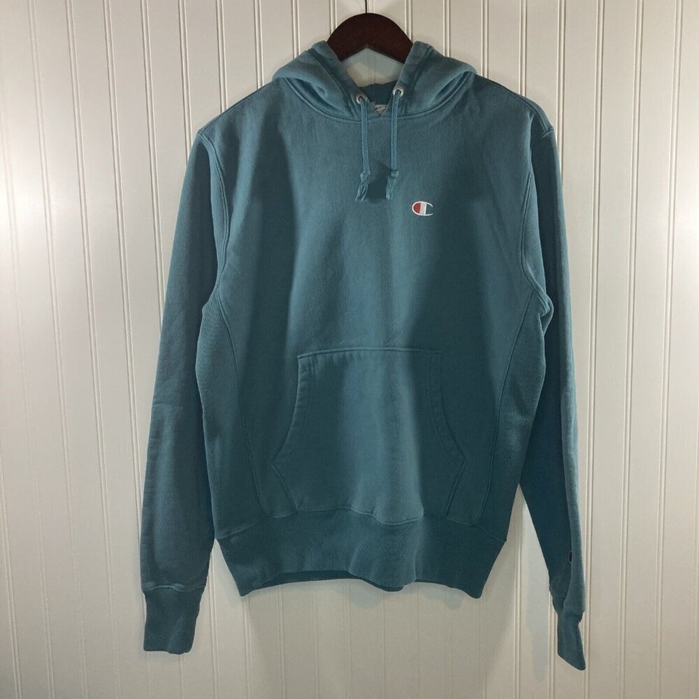 Mens Champion Green M Hoodie Pullover Front Pocket Drawstring